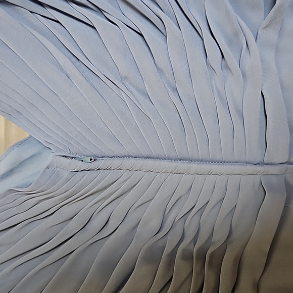 Size 26 SLATE blue chiffon Aline gown for formal or wedding Mori Lee NWT. - Picture 7 of 13